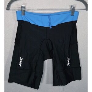 Zoot Cycling Shorts Womens Medium Padded Tri Bike Shorts Black Blue